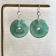 Load image into Gallery viewer, Icy Deep Green Type A Jade 14kGF Earrings