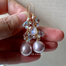 Load image into Gallery viewer, Soft Pink AAA Edison Pearls, Pink &amp; Blue Gemstones 14kGF
