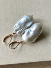 Load image into Gallery viewer, Big White Baroque Pearls 14kRGF Earrings