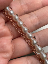 Load image into Gallery viewer, Freedom: Vintage Copper Butterfly, Gold-Rainbow Baroque Pearl, Ivory Pearl Necklace