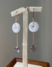 Load image into Gallery viewer, Lavender-Green Type A Jade Donuts &amp; Ametrine Interchangeable 14kGF Earrings