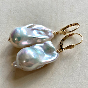 AAA Rainbow Lustre White Baroque Pearls on 14kGF