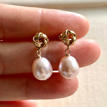 Load image into Gallery viewer, Pink Freshwater Pearls on Gold Knots