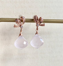 Load image into Gallery viewer, Rose Quartz on Rose Gold Ribbons