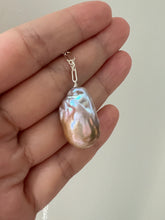 Load image into Gallery viewer, Purple Rainbow Baroque Pearl 925 Silver Necklace