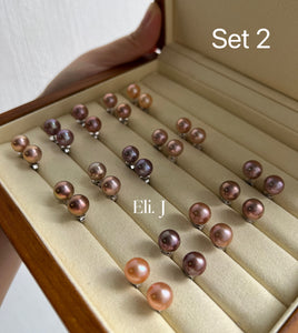 Perfect Round 9-9.5mm Top Edison Pearl Earring Studs