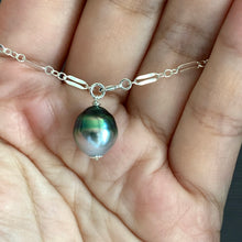 Load image into Gallery viewer, Silver-Peacock AA Tahitian Pearl 925 Silver Bracelet