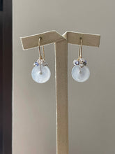 Load image into Gallery viewer, Petite Icy Jade Donuts, Tanzanite, Pearls 14kGF Earrings