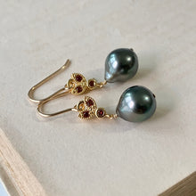 Load image into Gallery viewer, Tahitian Pearls &amp; Deep Red Bee 14kGF