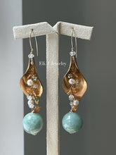 Load image into Gallery viewer, Vintage Lilies, Apple-Green Jade Balls, Gemstone Earrings