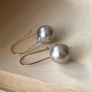 Gold Lustre Silver Pearls (Hand Forged) 14kGF Earrings