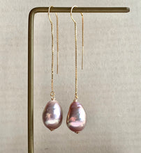 Load image into Gallery viewer, Aurora Unicorn-lustre Edison Pearls on 14kGF Threaders