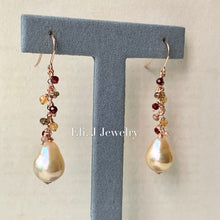 Load image into Gallery viewer, Autumn Gemstones Peach Edison Pearls 14kRGF