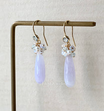 Load image into Gallery viewer, Custom-Cut Lavender Type A Jadeite Drops &amp; Gemstones 14kGF