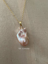 Load image into Gallery viewer, Peach Rainbow Baroque Pearl Necklace 14kGF