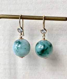 Floral Jade Earrings Pendant Set