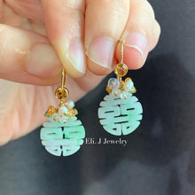 Load image into Gallery viewer, 喜喜 #7: Mint Green Jade with Yellow Sapphire &amp; Gemstones 14kGF