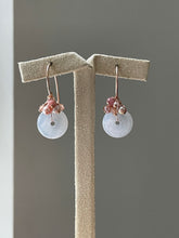 Load image into Gallery viewer, Petite Icy Donuts, Rhodocrosite, Pearls 14kRGF Earrings