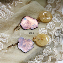 Load image into Gallery viewer, Mr &amp; Mrs Vintage Charms, Yellow Quartz Donuts 14kGF Earrings