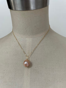 Plump Peach Edison Pearl 14kGF Necklace