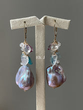 Load image into Gallery viewer, Purple Rainbow Baroque Pearls Pink Topaz Opal Apatite 14kGF