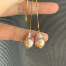 Load image into Gallery viewer, Unicorn Baby Edison Pearls 14kGF Threaders