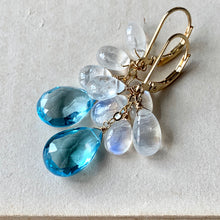 Load image into Gallery viewer, Shades of Blue #6: Sky Blue Topaz &amp; Rainbow Moonstones