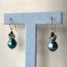 Load image into Gallery viewer, AA Tahitian Pearls &amp; Black Spinel Gem Cluster 14kGF