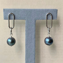 Load image into Gallery viewer, Peacock Pearls on Rhodium Plated Links