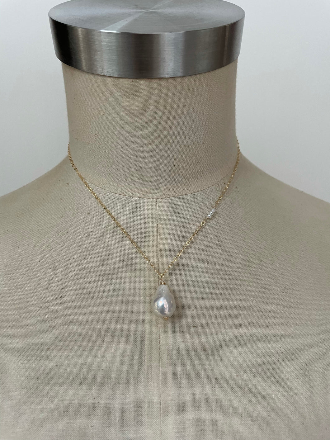 Ivory Pink Pearl & Baby Pearls 14kGF Necklace