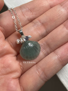 Jade Shells #16: Pearls & Iolite Necklace