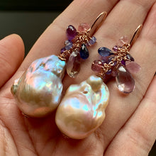 Load image into Gallery viewer, Lavender Fields- AAA Baroque Pearls &amp; Gemstones 14k Rose Gold Filled