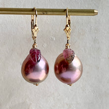 Load image into Gallery viewer, Lavender Edison Pearls, Watermelon Tourmaline on 14k Gold Filled