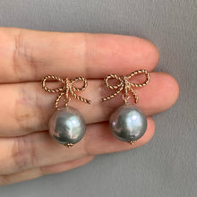Load image into Gallery viewer, Rose Gold Ribbons &amp; Silver Pearls
