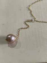 Load image into Gallery viewer, Peach-Pink Y Necklace 14KGF