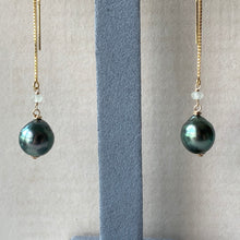 Load image into Gallery viewer, AA Tahitian Bright Peacock Pearls 14kGF Threaders