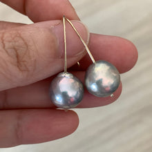 Load image into Gallery viewer, Gold Lustre Silver Pearls (Hand Forged) 14kGF Earrings