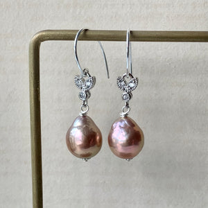 Baby Copper-Pink Edison Pearls 925 Silver