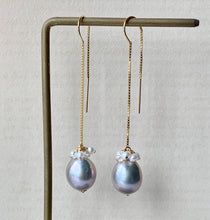 Load image into Gallery viewer, Silver Baroque Pearls, Gems 14kGF Threaders