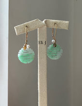 Load image into Gallery viewer, Exclusive to Eli. J: 18k SOLID GOLD 喜喜 Xuangxi Jade, Diamond Drops Earrings