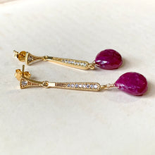 Load image into Gallery viewer, AAA Ruby Art Deco Inspired Earrings
