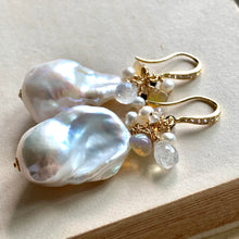 Load image into Gallery viewer, AAA White Baroque Pearls Opal Rainbow Moonstone