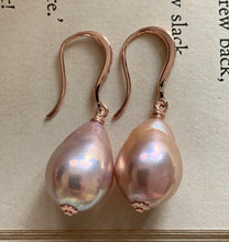 Load image into Gallery viewer, Pretty Pink Edison Pearls Rose Gold Earrings