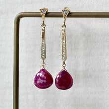 Load image into Gallery viewer, AAA Ruby Art Deco Inspired Earrings