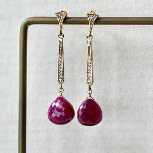 AAA Ruby Art Deco Inspired Earrings