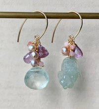 Load image into Gallery viewer, Icy Jade Pixiu &amp; Prehnite, Pink Amethyst 14kGF