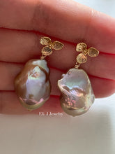 Load image into Gallery viewer, Rainbow Purple-Peach Baroque Pearls on 14kGF