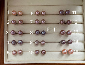 Perfect Round 9-9.5mm Top Edison Pearl Earring Studs