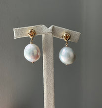 Load image into Gallery viewer, Ivory Rainbow Pearls on Knot Studs