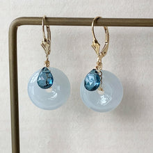 Load image into Gallery viewer, Type A White Jade &amp; London Blue Topaz 14kGF
